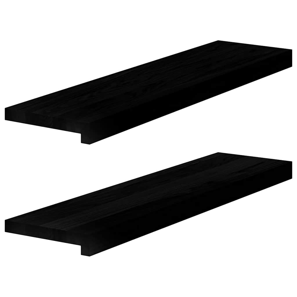 Vidaxx Fensterbänke 2 Stk. 80x20x2 cm Eiche massiv dunkelbraun