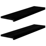 Vidaxl Window Sills 2 PCS 100x25x2 cm Solid eik tre mørkebrunt