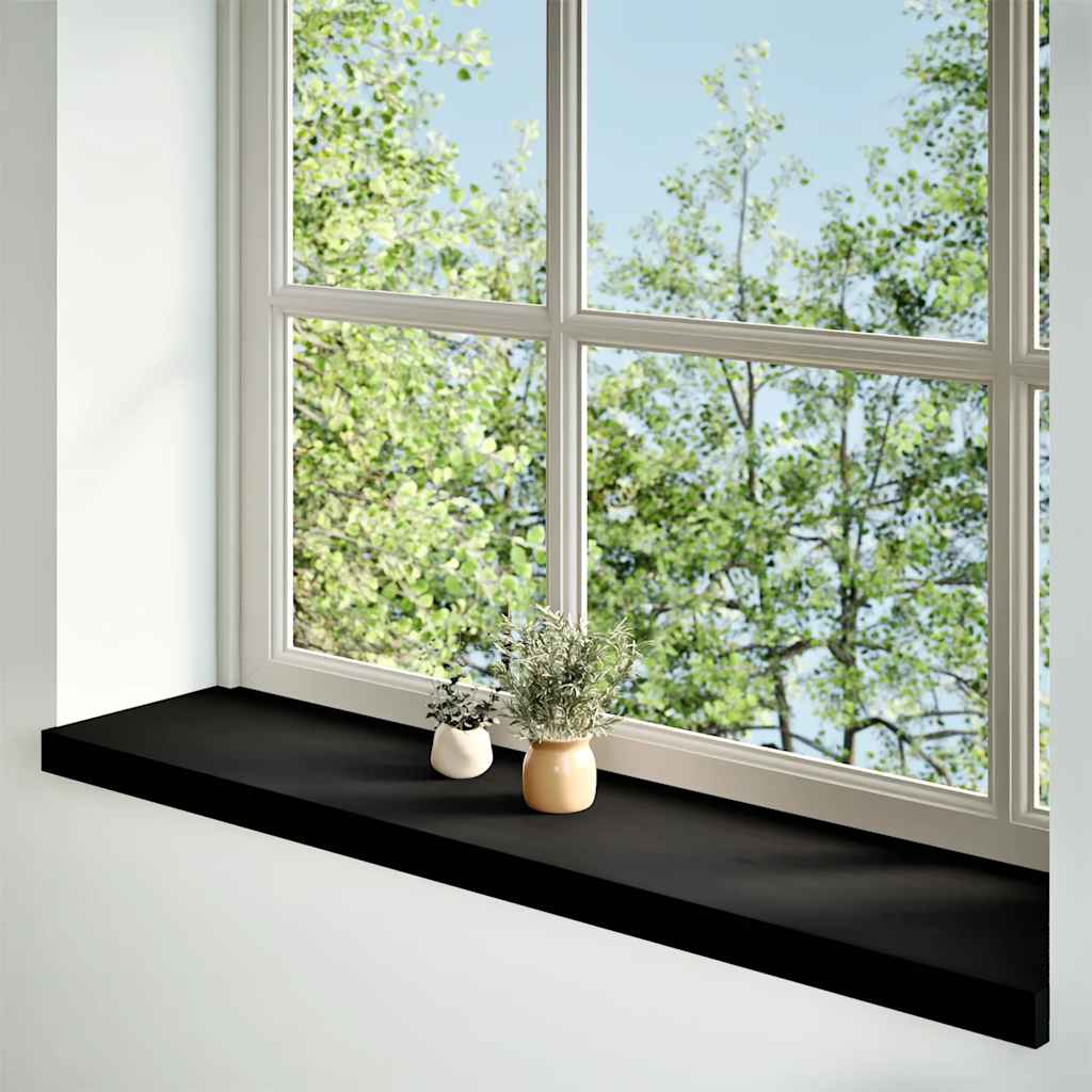 VIDAXL -Fensterscheiben 2 PCs 100x25x2 cm Festes Eichenholz dunkelbraun