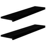 Vidaxx Fensterbänke 2 Stk. 110x30x2 cm Eiche massiv dunkelbraun