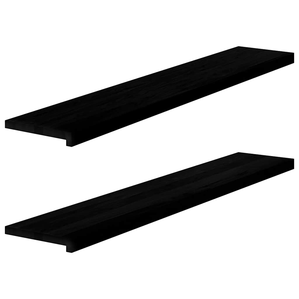 Vidaxl Window Sills 2 PCS 140x30x2 cm Solid eik tre mørkebrunt