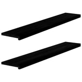 Vidaxl Window Sills 2 PCS 140x30x2 cm Solid eik tre mørkebrunt