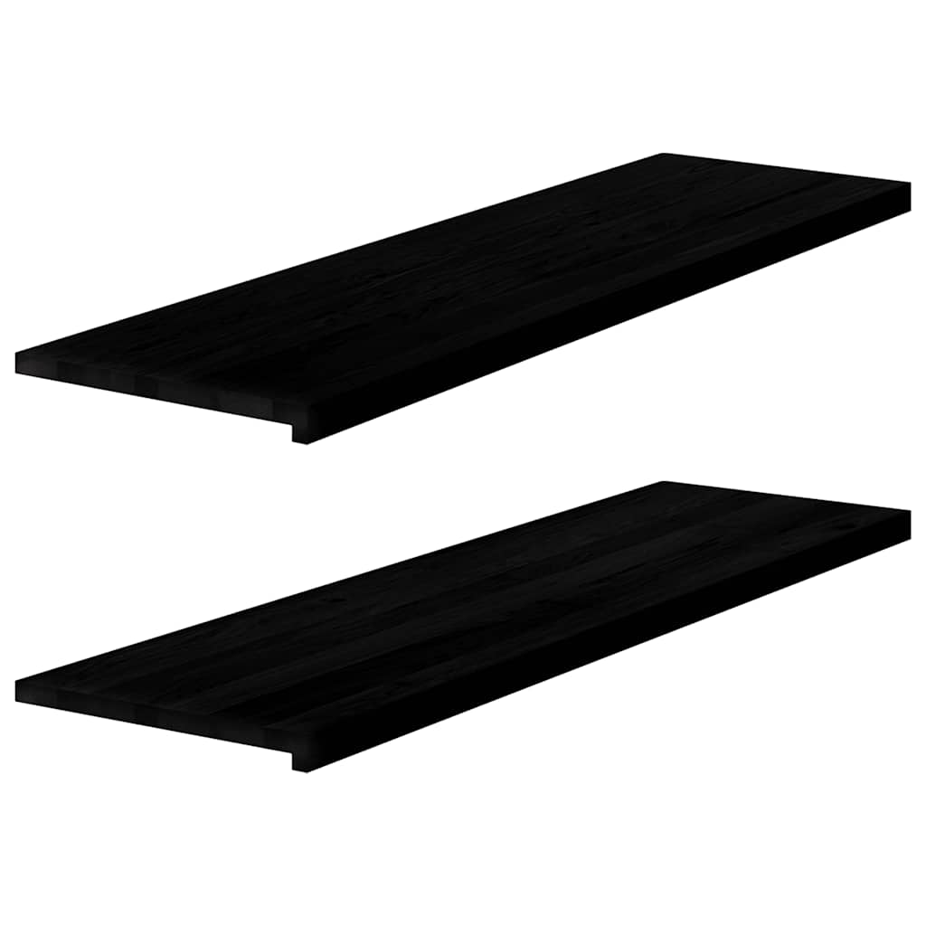 Vidaxx Fensterbänke 2 Stk. 140x40x2 cm Eiche massiv dunkelbraun