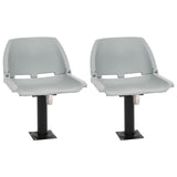 Vidaxx 4-teiliges Bootsstuhl-Set klappbar 48x51x41 cm grau