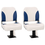 Vidaxl Juego de asiento de bote de 4 piezas plegable 41x36x48 cm azul y blanco