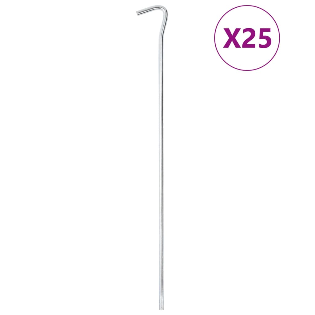 Vidaxl Zeltheringe 25 Stück ø5 mm 30 cm verzinkter Stahl