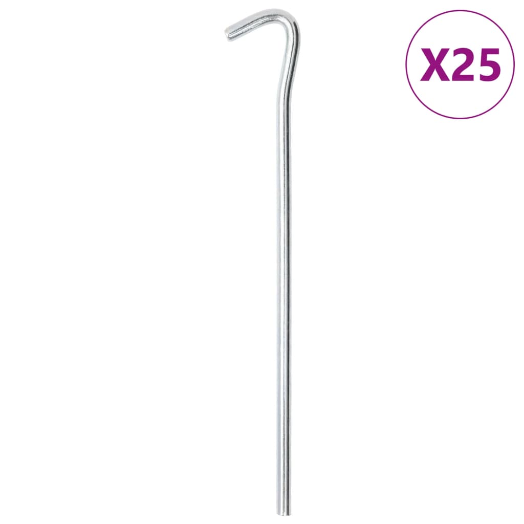 Vidaxl Zeltheringe 25 Stück ø7 mm 23 cm verzinkter Stahl