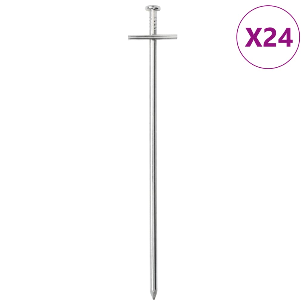 Vidaxl Zeltheringe 24 Stück ø6 mm 23 cm verzinkter Stahl