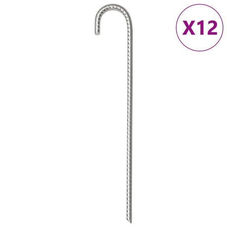 Vidaxl Zeltheringe 12 Stück ø10 mm 37 cm verzinkter Stahl