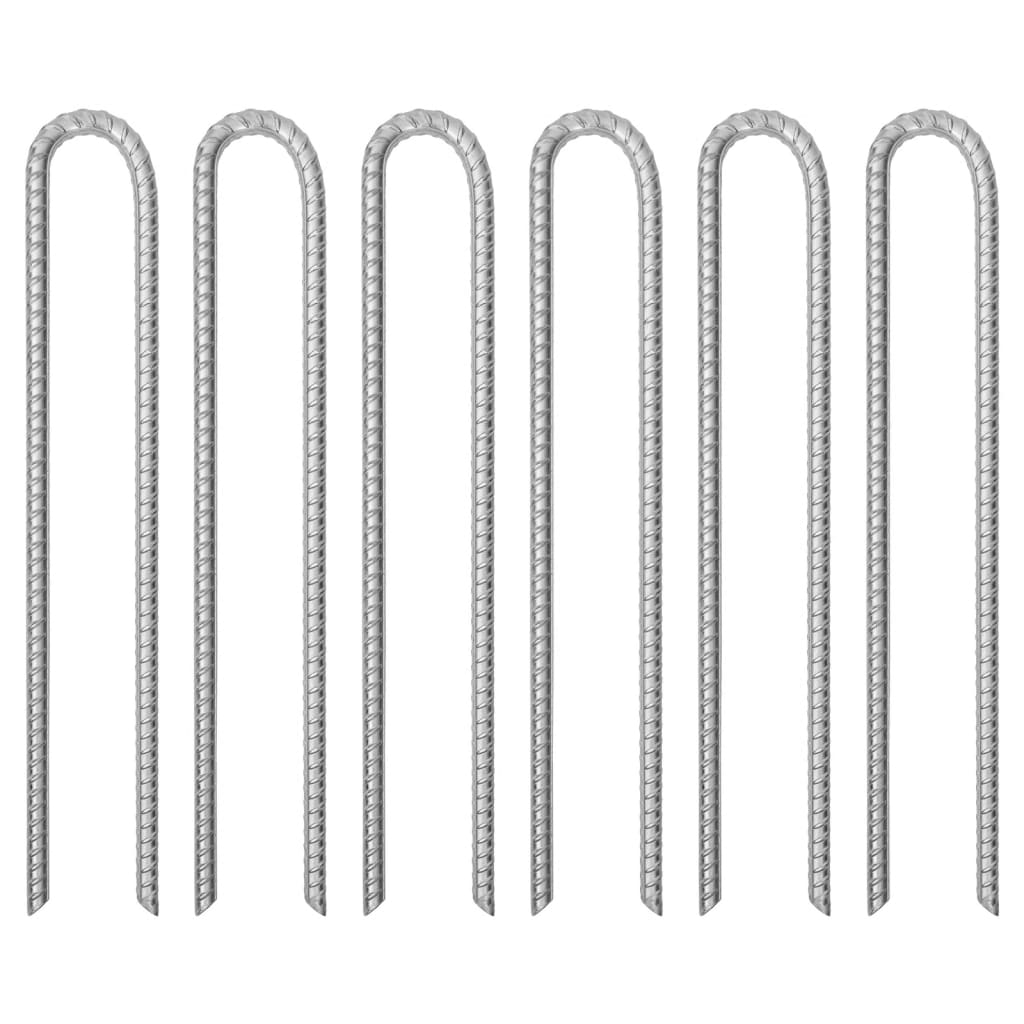Vidaxl Zeltheringe 6 Stück U-förmig ø12 mm 41,5 cm verzinkter Stahl