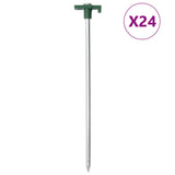 Vidaxl Zeltheringe 24 Stück 7 mm 25 cm verzinkter Stahl Polypropylen