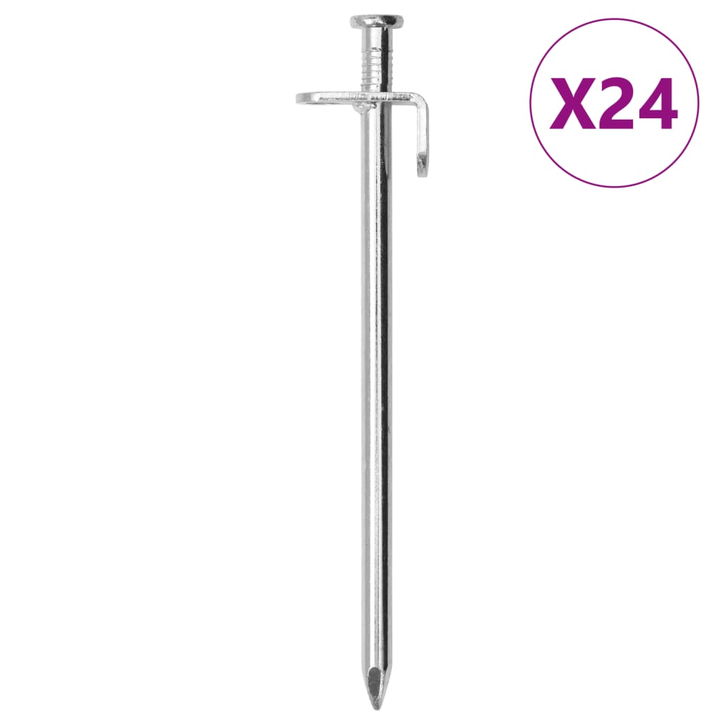 Vidaxl Zeltheringe 24 Stück 8 mm 19,5 cm verzinkter Stahl