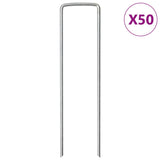 Vidaxl Erdnägel 50 Stück U-förmig 15x3,5 cm verzinkter Stahl