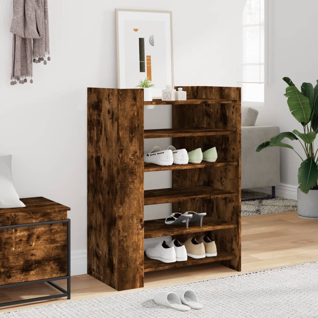 VidaXL Schuhschrank 74,5 x 37,5 x 100 cm, Holzwerkstoff, geräucherte Eiche