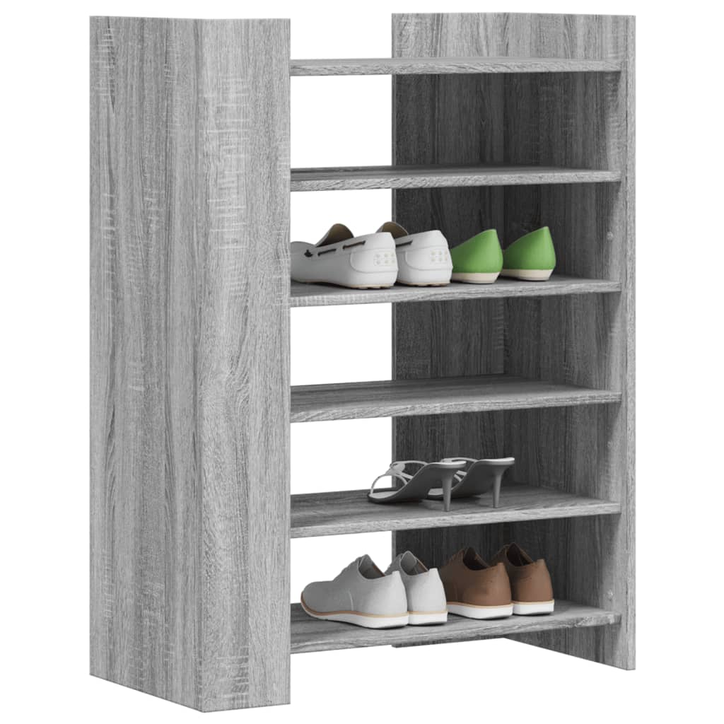 Gabinete de zapatos Vidaxl 74.5x37.5x100 cm de madera propiedad de madera gris soma roble