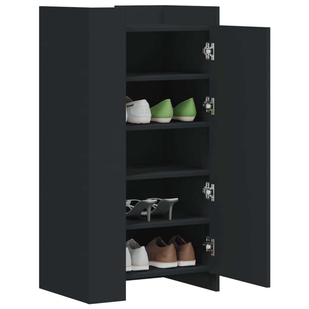 Vidaxl Shoe Cabinet 52x37,5x100 cm Property Wood Black