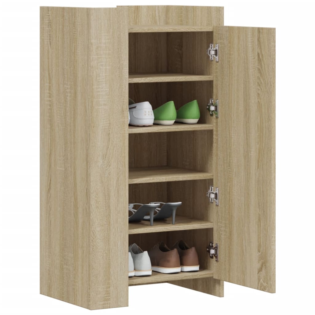 Armoire à chaussures Vidaxl 52x37.5x100 cm Bois de chêne sonoma coloré