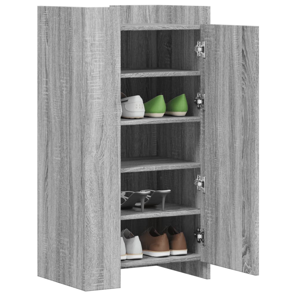 Vidaxl schoenenkast 52x37,5x100 cm bewerkt hout grijs sonoma eiken