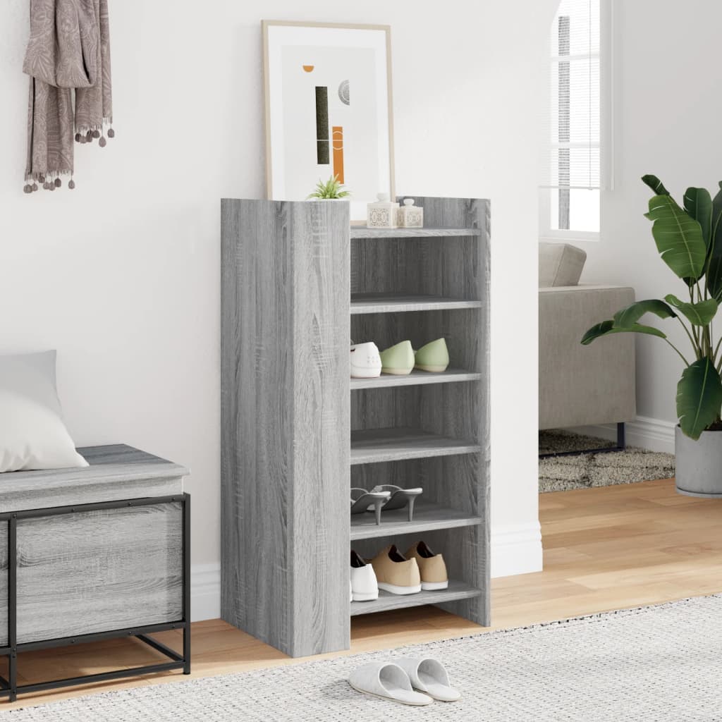 Armoire à chaussures Vidaxl 52x37.5x100 cm Proserted Wood Grey Sonoma Oak