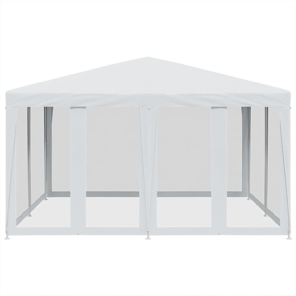 VidaXL Partyzelt mit 8 Mesh-Seitenwänden 4x4 m HDPE weiß