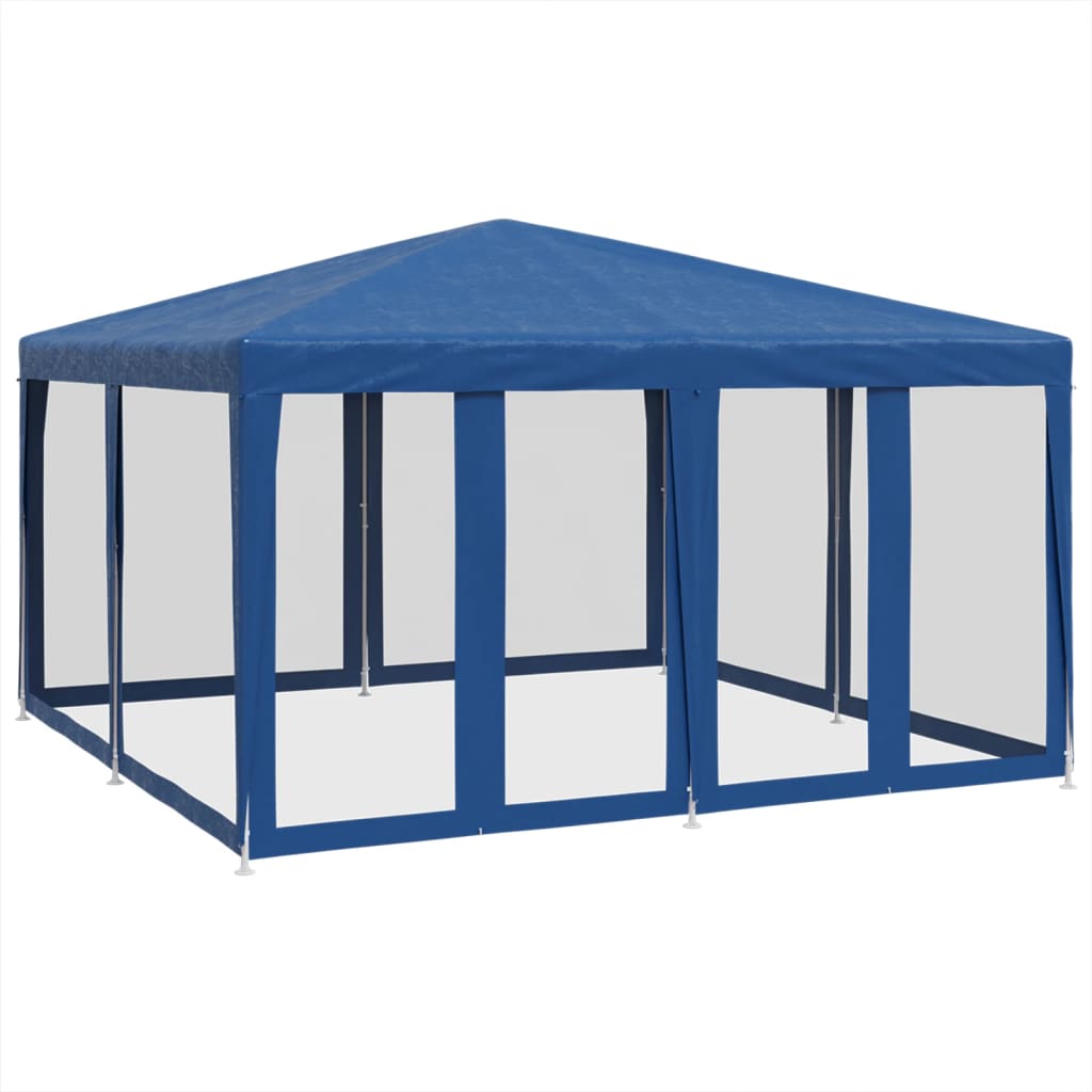 Vidaxl partytent met 8 mesh zijwanden 4x4 m hdpe blauw