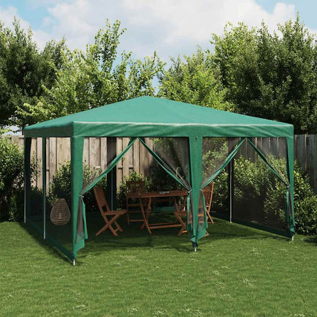 VidaXL Partyzelt mit 8 Mesh-Seitenwänden 4x4 m HDPE grün