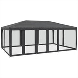 VidaXL Partyzelt mit 10 Mesh-Seitenwänden 6x4 m HDPE Anthrazit