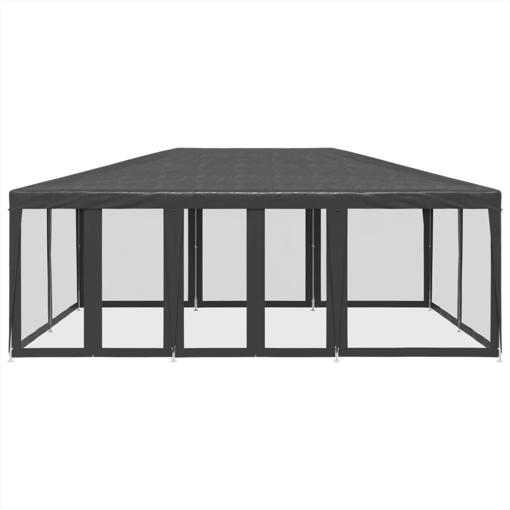 VidaXL Partyzelt mit 10 Mesh-Seitenwänden 6x4 m HDPE Anthrazit