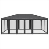 VidaXL Partyzelt mit 10 Mesh-Seitenwänden 6x4 m HDPE Anthrazit