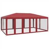 VidaXL Partyzelt mit 10 Mesh-Seitenwänden 6x4 m HDPE rot