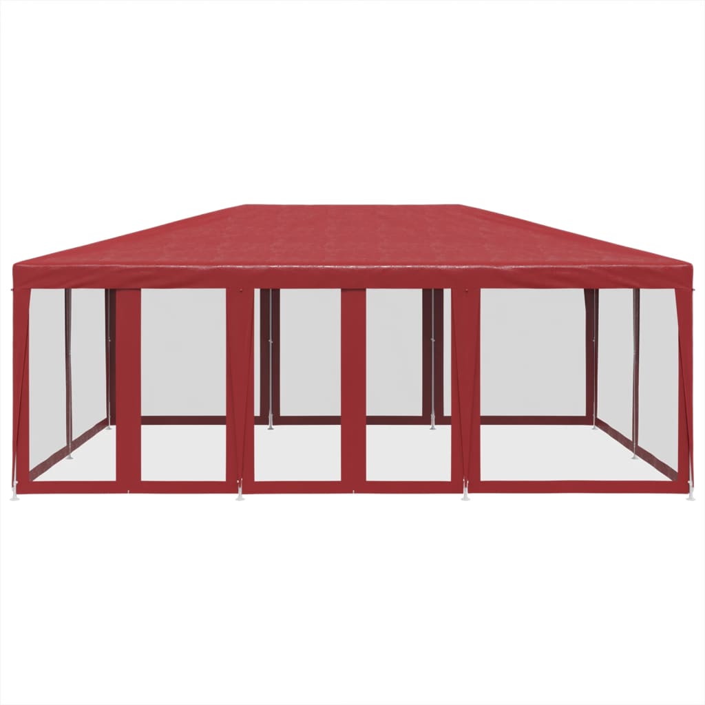 VidaXL Partyzelt mit 10 Mesh-Seitenwänden 6x4 m HDPE rot
