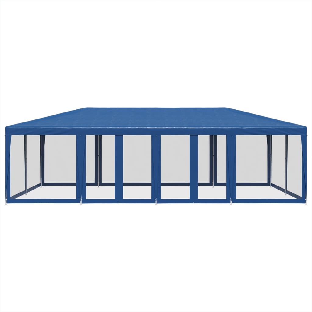 VidaXL Partyzelt mit 12 Mesh-Seitenwänden 8x4 m HDPE blau