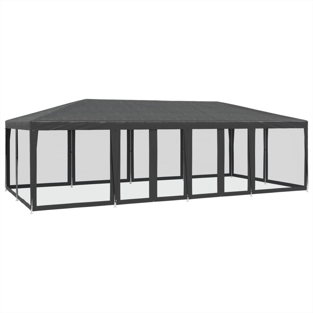 VidaXL Partyzelt mit 12 Mesh-Seitenwänden 8x4 m HDPE Anthrazit