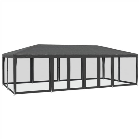 VidaXL Partyzelt mit 12 Mesh-Seitenwänden 8x4 m HDPE Anthrazit