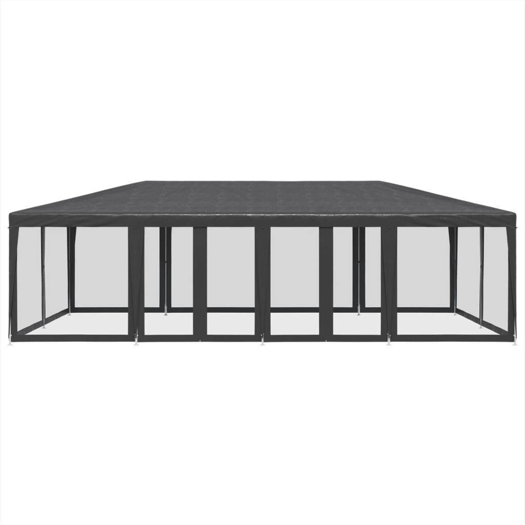 VidaXL Partyzelt mit 12 Mesh-Seitenwänden 8x4 m HDPE Anthrazit