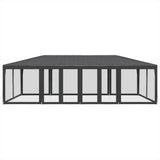 VidaXL Partyzelt mit 12 Mesh-Seitenwänden 8x4 m HDPE Anthrazit