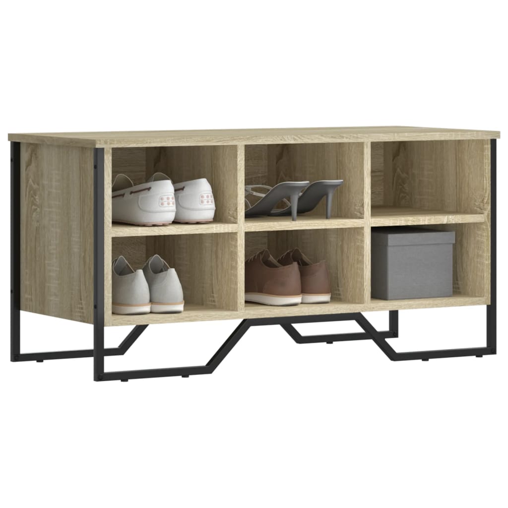 Vidaxl Schong Cabinet 90x38x45.5 cm Propertéiert Holz Sonoma faarweg