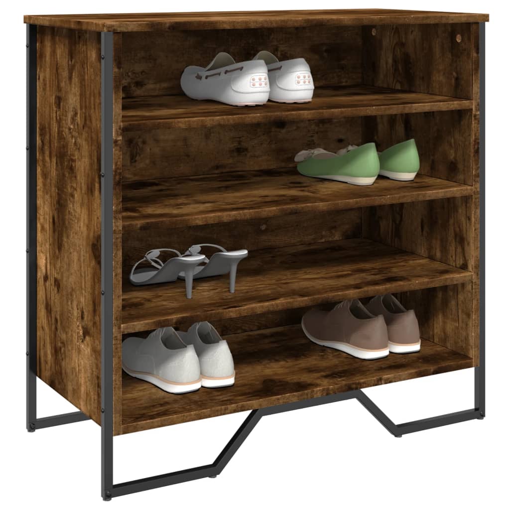 VidaXL shoe cabinet 80x38x78 cm Properted Wood Smoked Oak colored