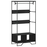 VidaXL Kleiderschrank 90x50x180 cm, lackiertes Holz schwarz
