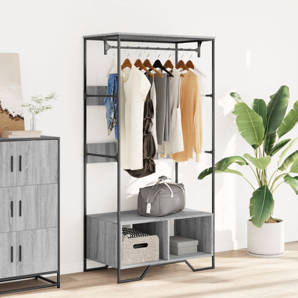 Vidaxx Kleiderschrank 90x50x180 cm Holzwerkstoff Sonoma-Eiche grau