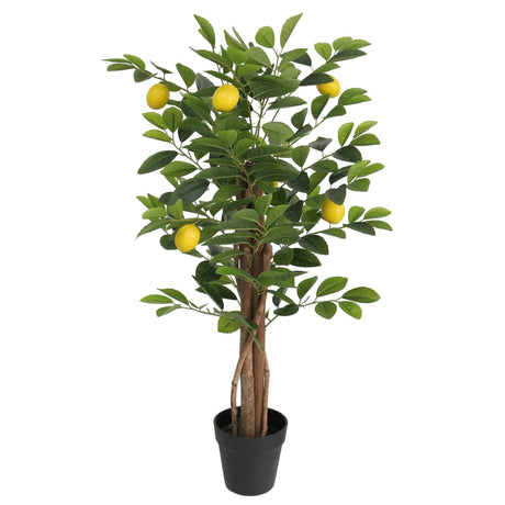 Vidaxl künstlicher Zitronenbaum mit 3 Stämmen 85 cm Polypropylen grün