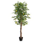 Vidaxx künstlicher Zitronenbaum mit 3 Stämmen 180 cm Polypropylen grün