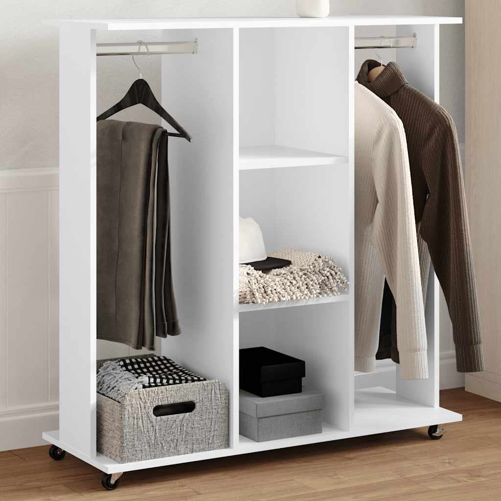 Vidaxx Kleiderschrank mit Rollen 102x38x110 cm Holzwerkstoff weiß