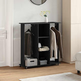 VidaXL Kleiderschrank mit Rollen 102x38x110 cm, lackiertes Holz schwarz