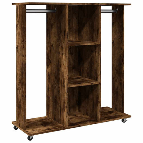 Vidaxx Kleiderschrank mit Rollen 102x38x110 cm verarbeitetes Holz geräucherte Eiche