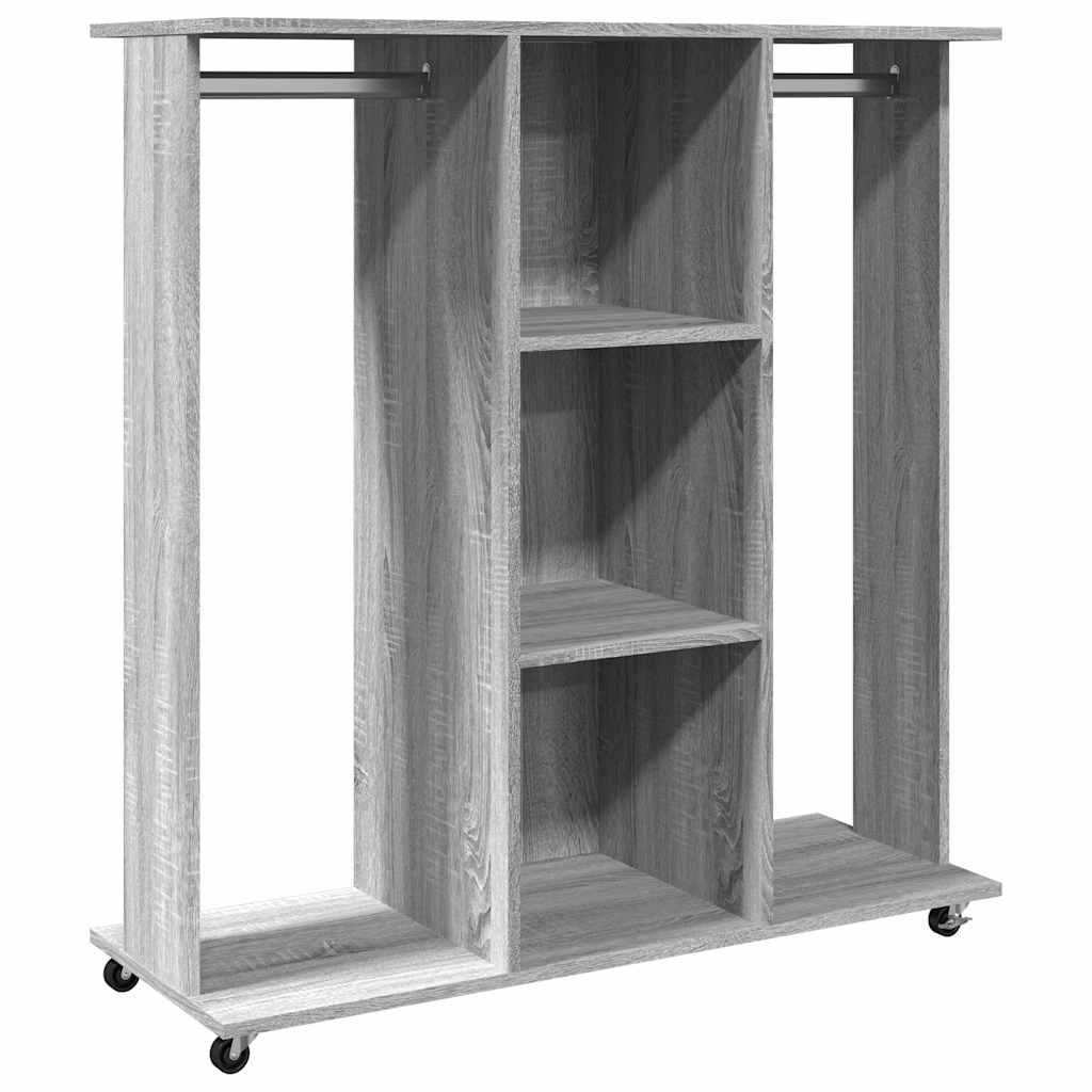 Vidaxxl Kleiderschrank mit Rollen 102x38x110 cm Holz Sonoma Eiche grau