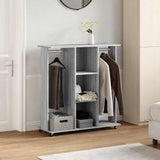 Vidaxxl Kleiderschrank mit Rollen 102x38x110 cm Holz Sonoma Eiche grau