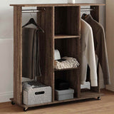 Vidaxxl-Kleiderschrank mit Rollen 102x38x110 cm, fertiges Holz, braune Eiche