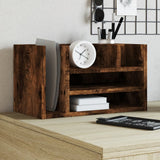 VidaXL Schreibtisch-Organizer 44,5 x 24 x 25 cm, verarbeitetes Holz, Farbe geräucherte Eiche