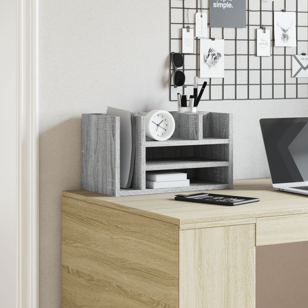 Vidaxx Schreibtisch-Organizer 44,5 x 24 x 25 cm, Holzwerkstoff, graue Sonoma-Eiche